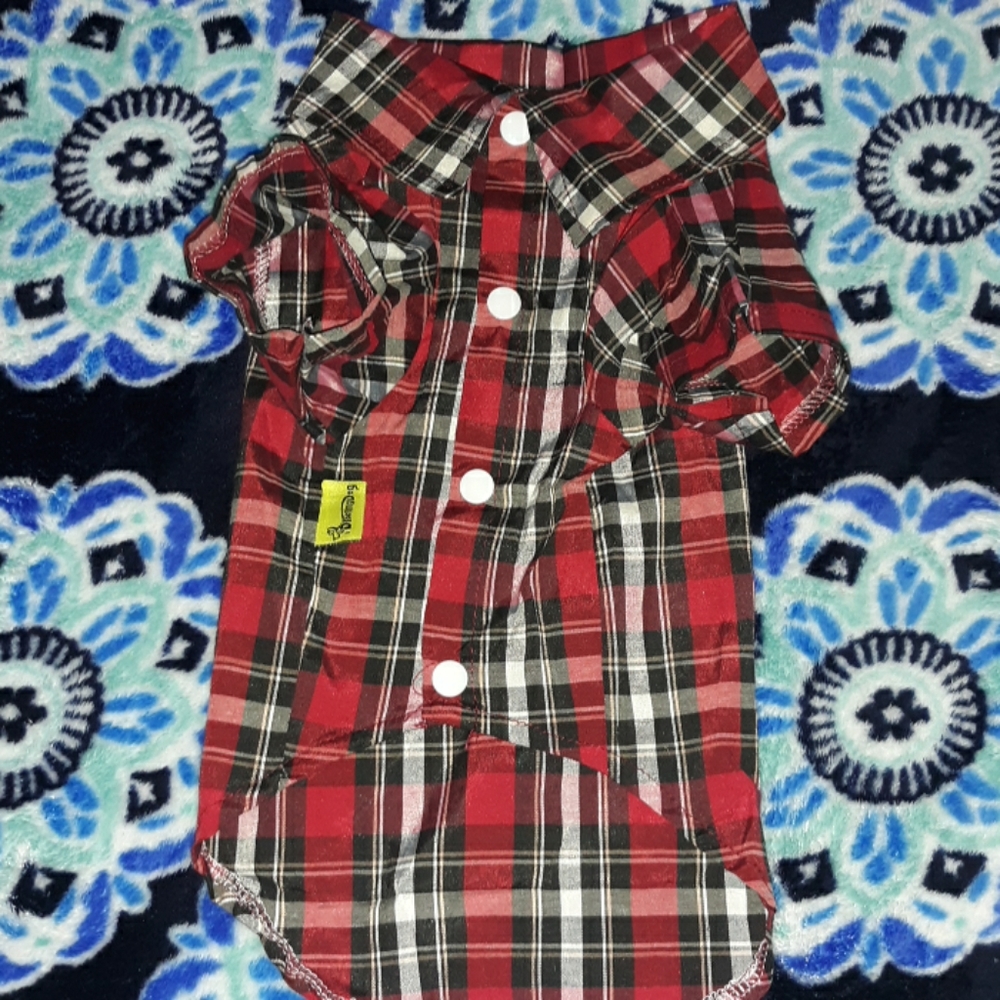 NWOT Dog Plaid Shirt